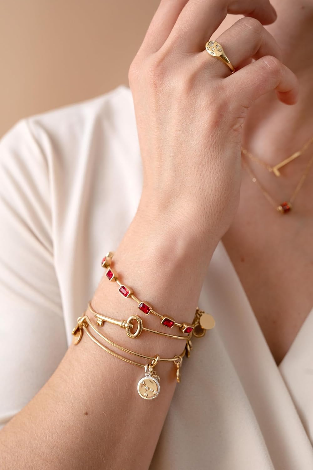 Alex and Ani November Birthstone Emerald Cut Bangle - Image 4