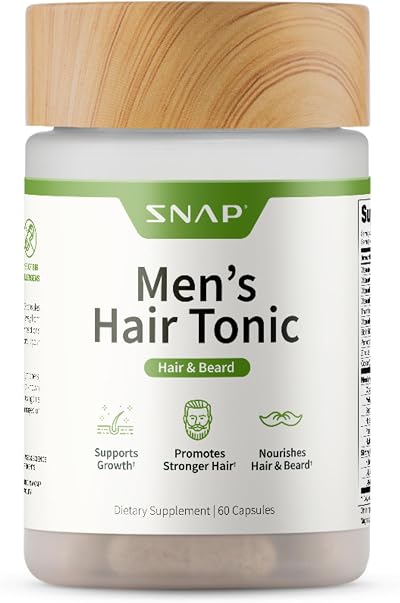 Hair Growth Supplement - Promotes Hair Regrowth, Stops Hair Loss & Boosts Beard Growth with Biotin, Kelp, Bamboo & More for Skin, Nails & Hair (60 Capsules)