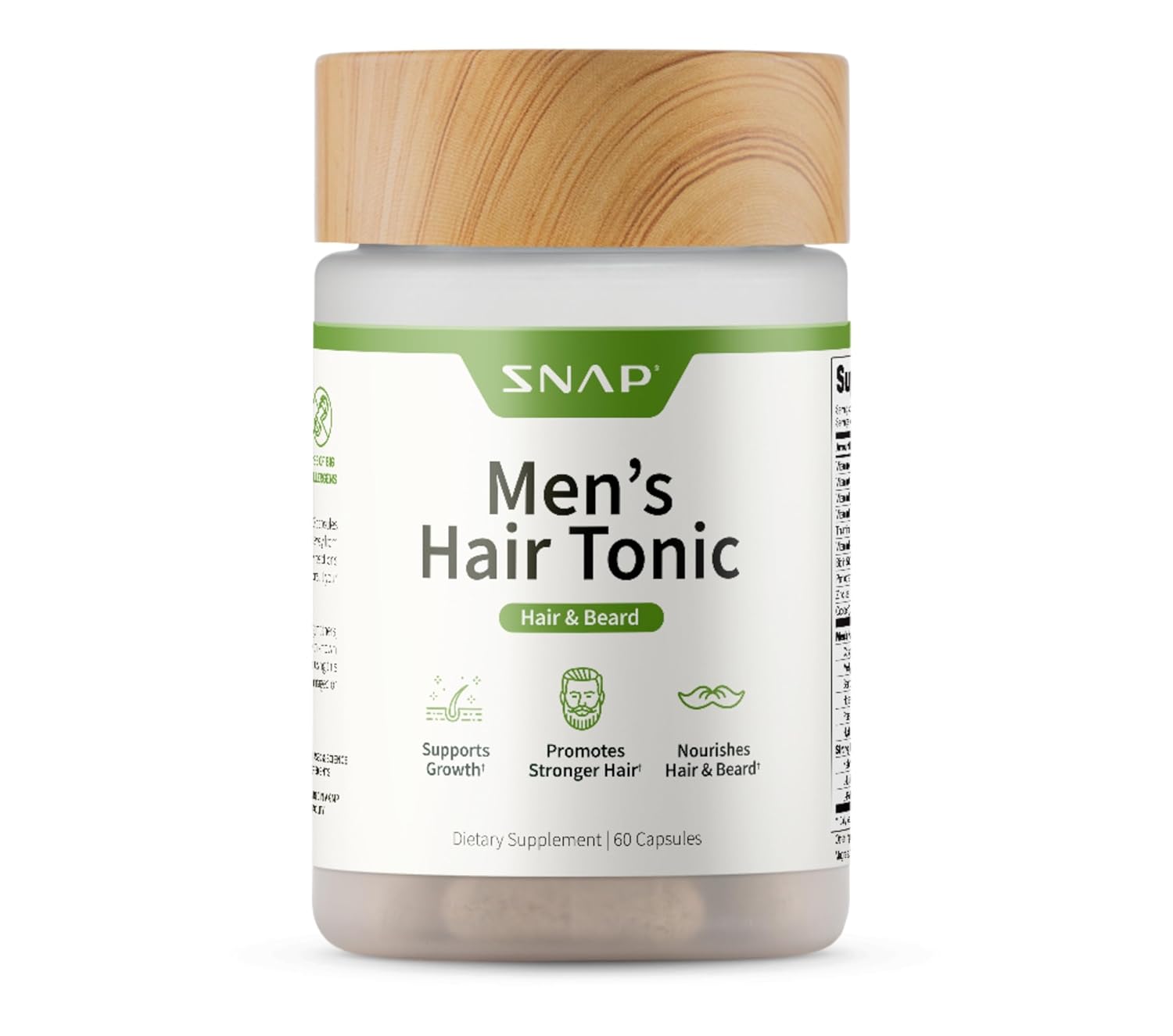 Hair Growth Supplement - Promotes Hair Regrowth, Stops Hair Loss & Boosts Beard Growth with Biotin, Kelp, Bamboo & More for Skin, Nails & Hair (60 Capsules)