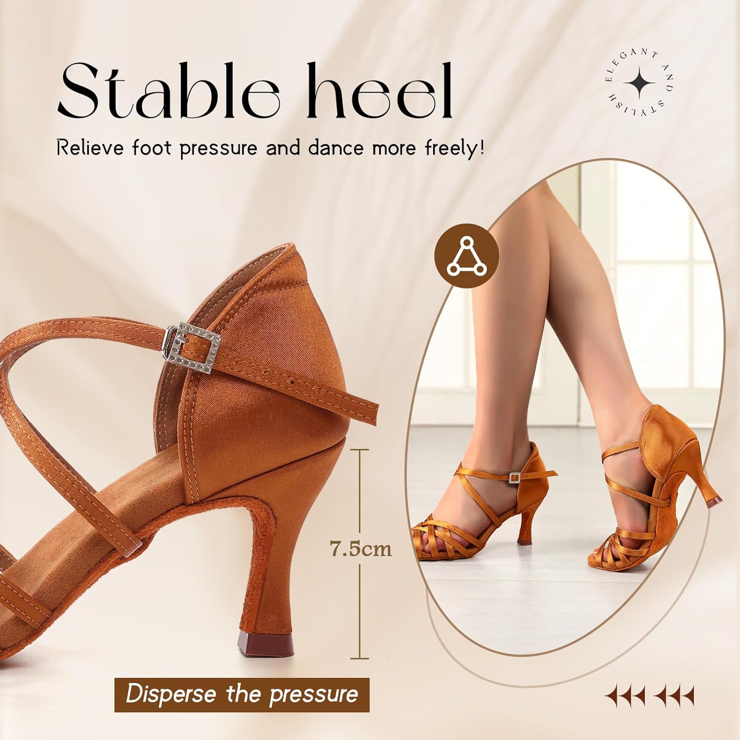 Latin Dance Shoes for Women Salsa Tango Bachata Satin Professional Ballroom Dancing Shoes 3 Inch Heel