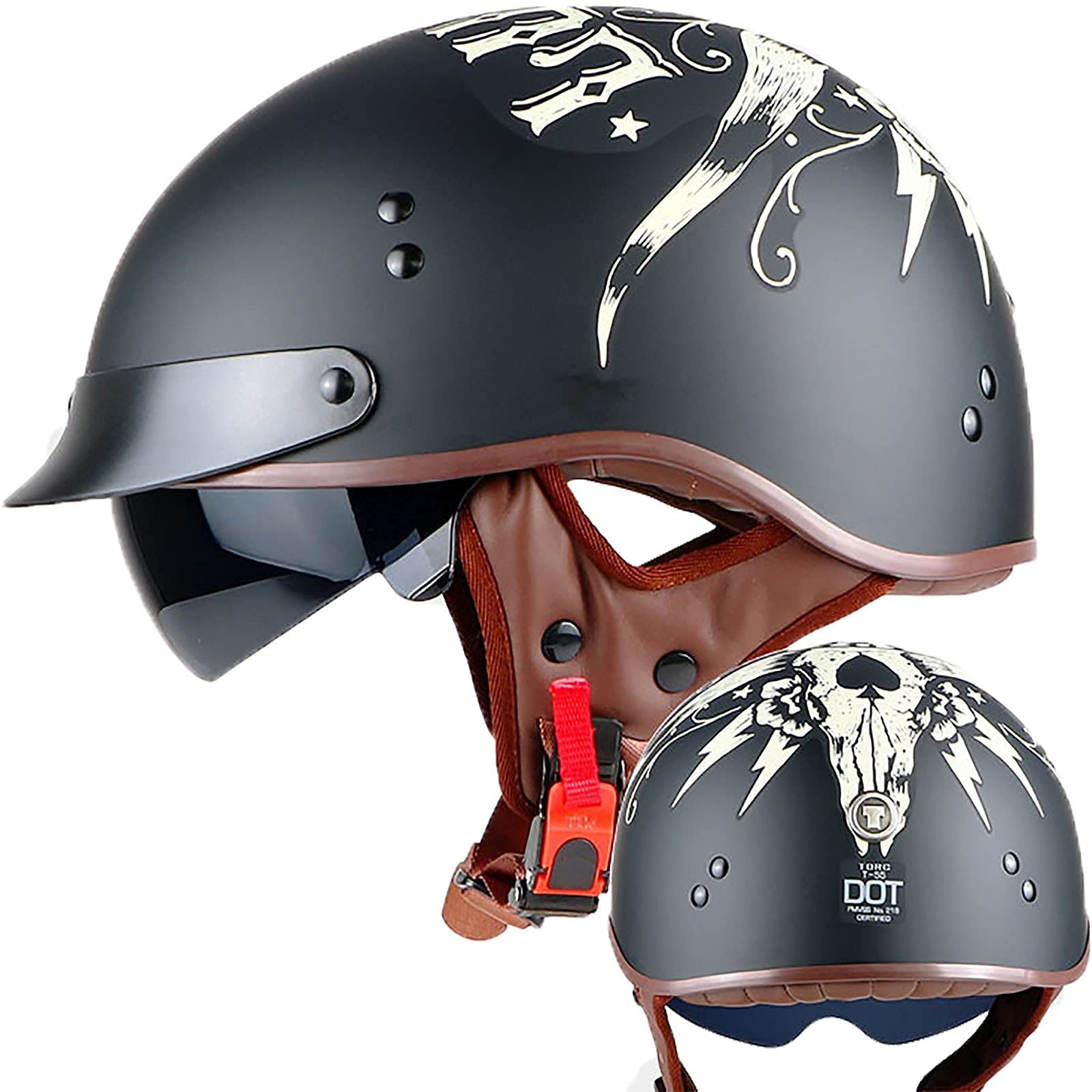 Casque de moto rétro robuste et fiable homologué ECE pour une protection optimale