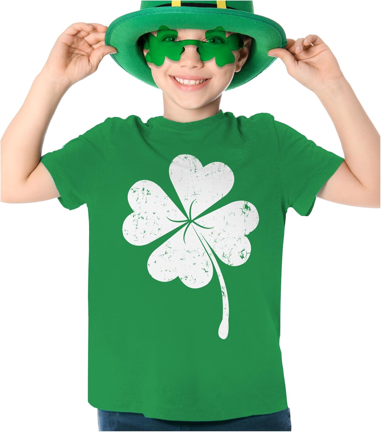 Tstars Youth & Kids St Patrick's Day T-Shirt - Lucky Shamrock Clover Graphic Tee for Boys and Girls