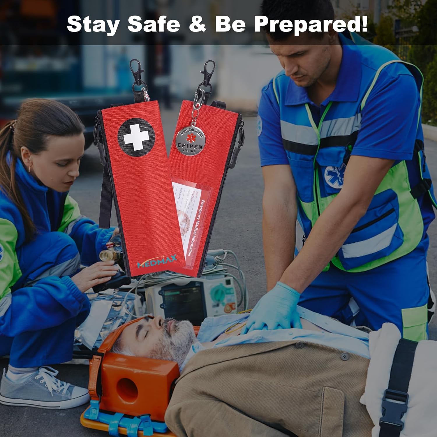 2 Pack Insulated Slim Epipen Carry Case With Medical Alert T...