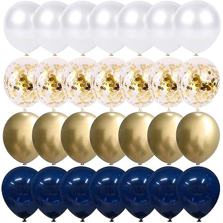Sinwind Ballon Bleu Marine Ballon Mariage 50 Pieces Ballon Bleu Anniversaire Ballons Metalliques Dore Ballon Bleu Blanc Pour Decoration Mariage Amazon Fr Cuisine Et Maison