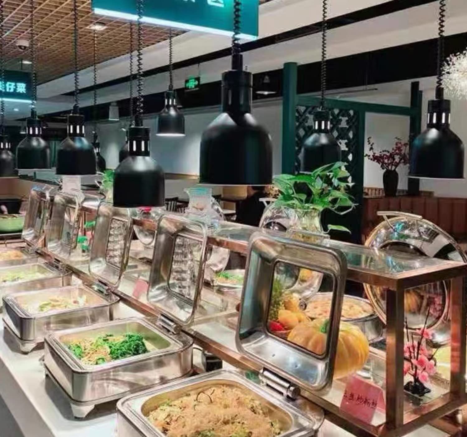 Lámpara Calentadora de Alimentos para Buffet y Cocina, Calentador de Comida 250W, Lámpara Colgante para Buffet, Equipo de Calentamiento Profesional de Cocina, Ajustable de 60-180 cm