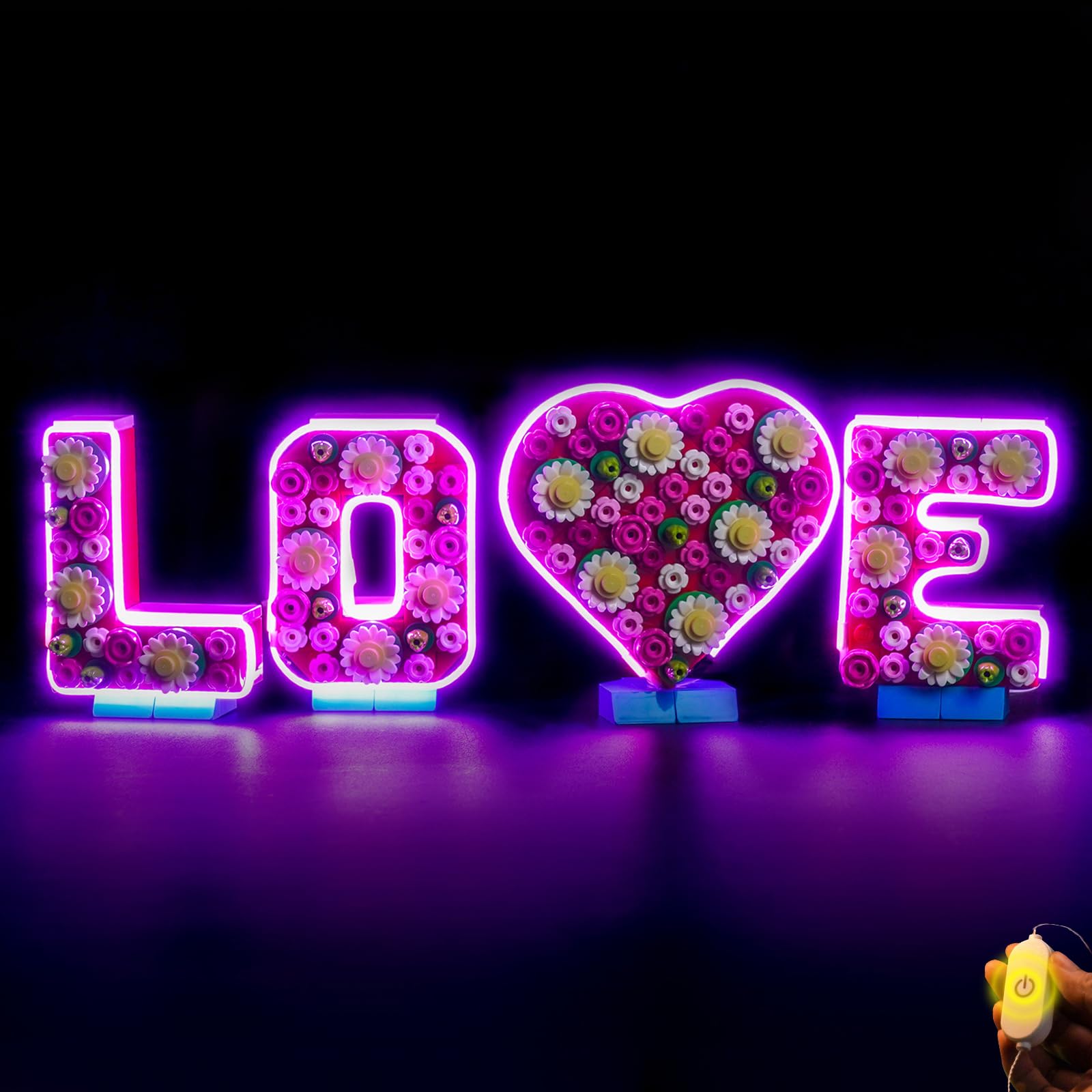 LocoLee Led Light Set Compatible with Lego 40867 Love Letters Led Decoration Lighting Kit Compatible with Lego 40867 Building Blocks Model,Only Lights Set,No Model