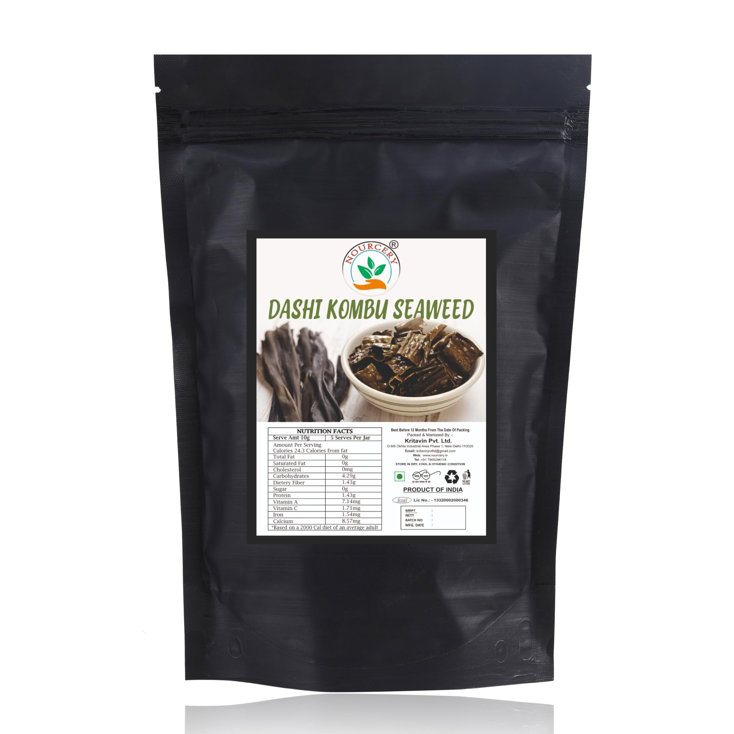 Nourcery Dried Kombu Strips, 50g (Dashi Kombu Dried Kelp)