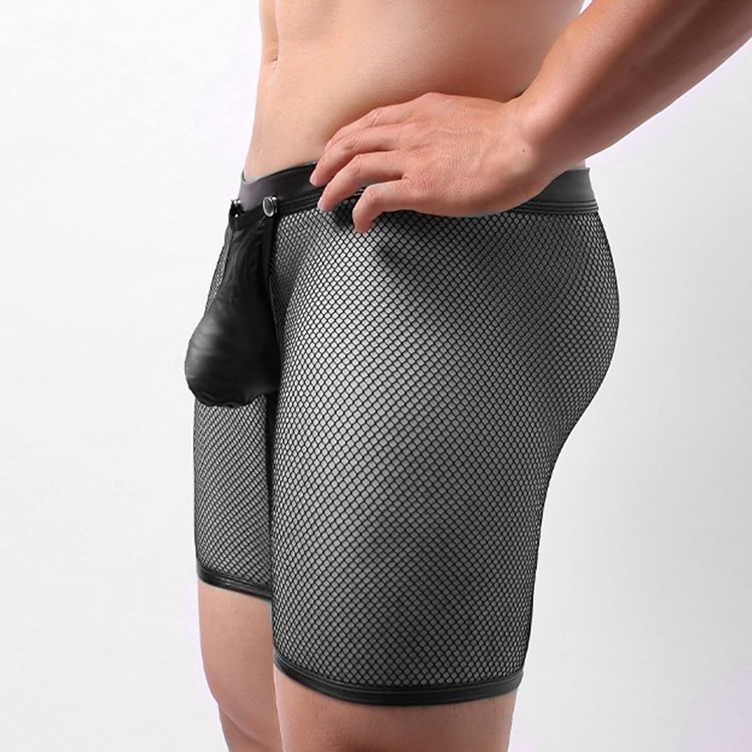 Maiyifu-GJ Men's Hollow-Out Quick Drying Underwear Mesh Sexy Underpants Breathable Low-Rise Boxer Briefs