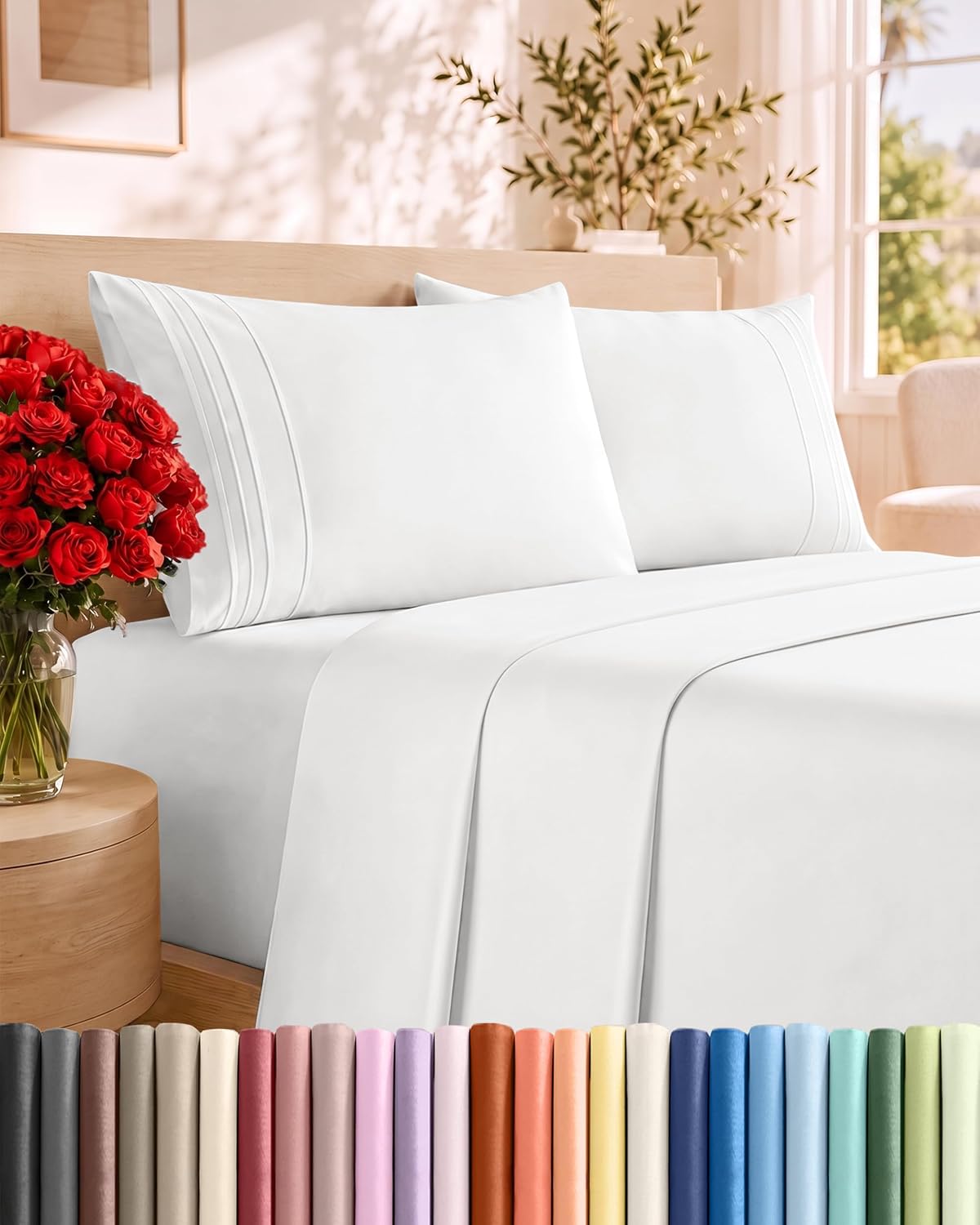 Queen Size 4-Piece Sheet Set – Soft, Breathable & Cooling | .99 (50% Off)