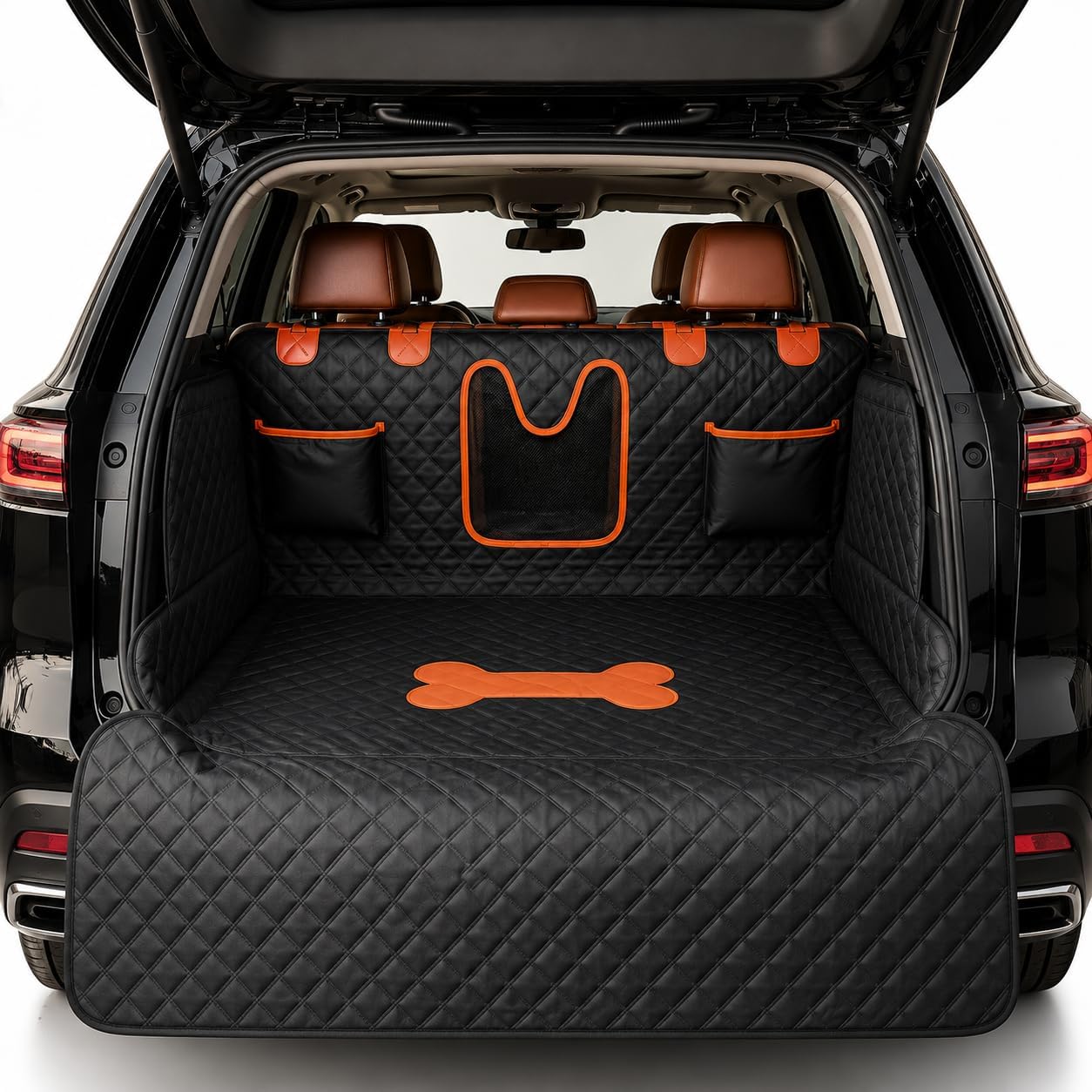 SUV Cargo Liner for Dogs,Waterproof Dog Trunk Cover with Bumper Flap