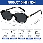 Lunettes de soleil rectangulaires rétro pour femmes – 90s Lunettes de soleil Vintage Slim Square Small Frame Fashion avec UV400 Protection
