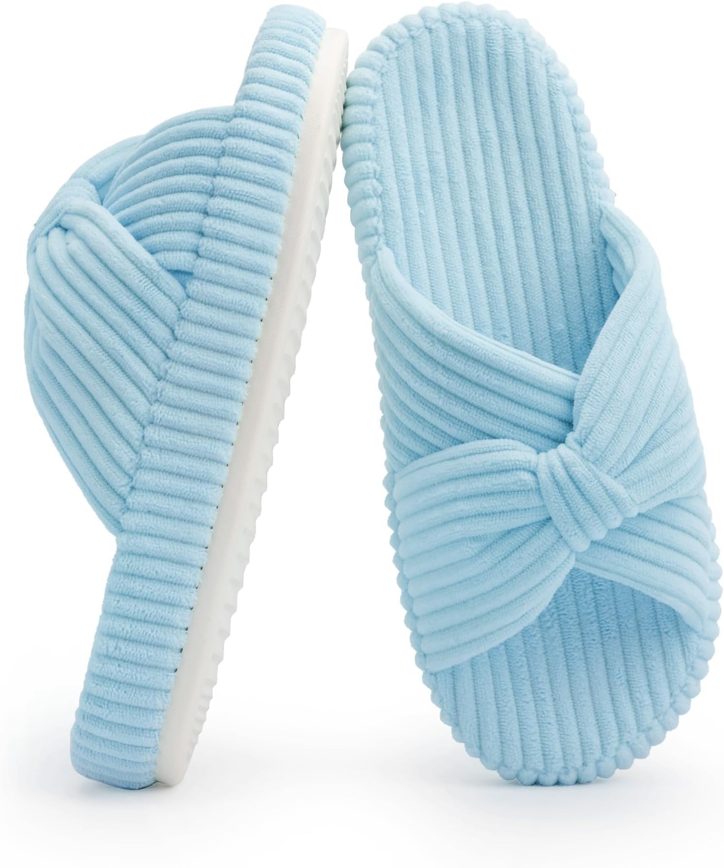 Slippers for Women Memory Foam House Bedroom Corduroy Bow Crossbands Slipper Shoes Comfy Trendy Gift Slippers