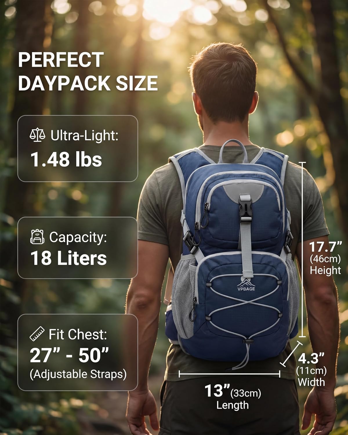 Hydration Backpack with 2L Bladder – Thermal Insulated Water Pack for Hiking, Skiing, Running – Lightweight Daypack for Men & Women, Soft-Lined Sunglasses Pocket & Large Waist Pockets - Image 6