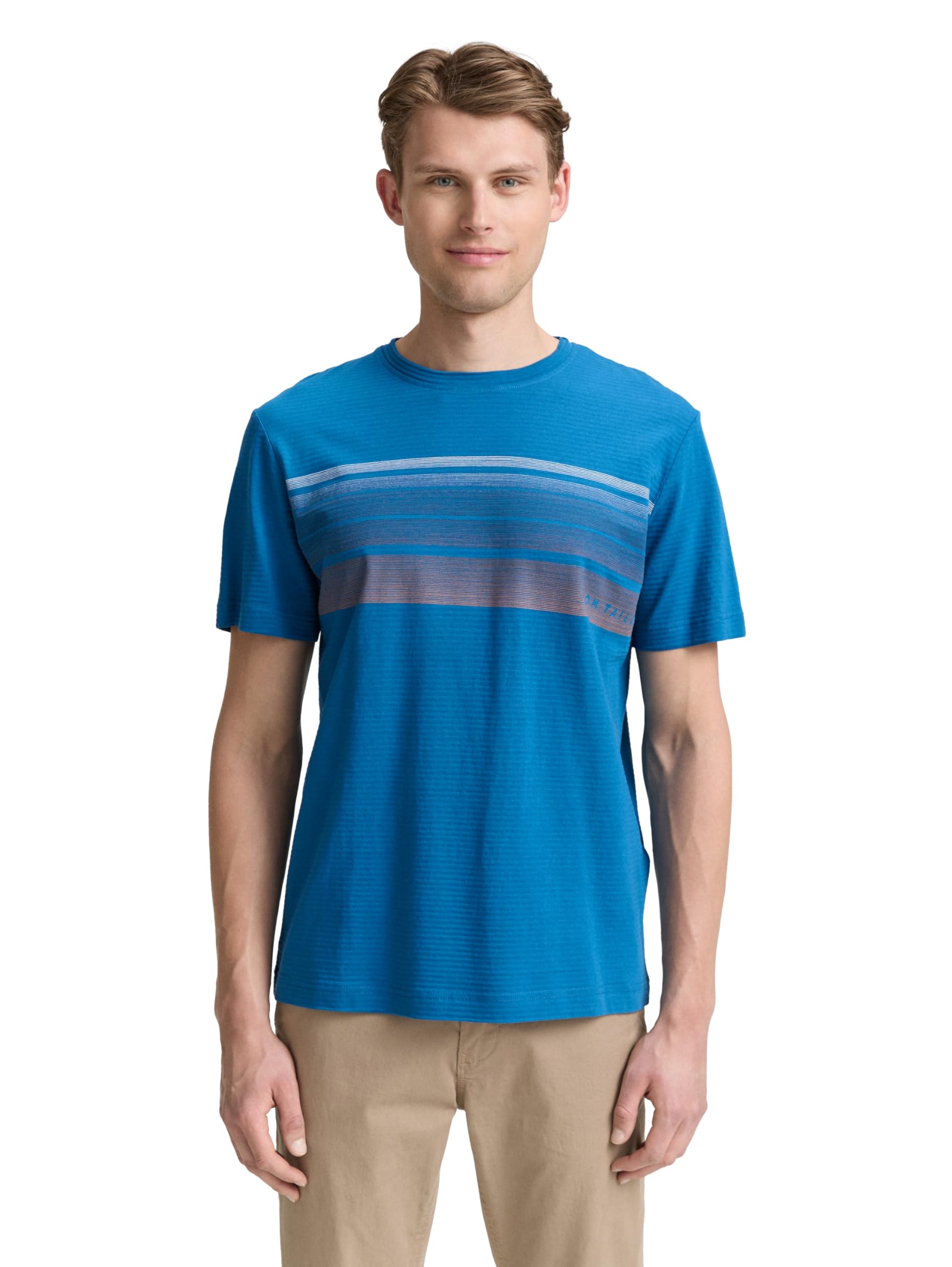 TOM TAILOR Men's T-Shirt with Print, 28857 - Blue Petrol, M