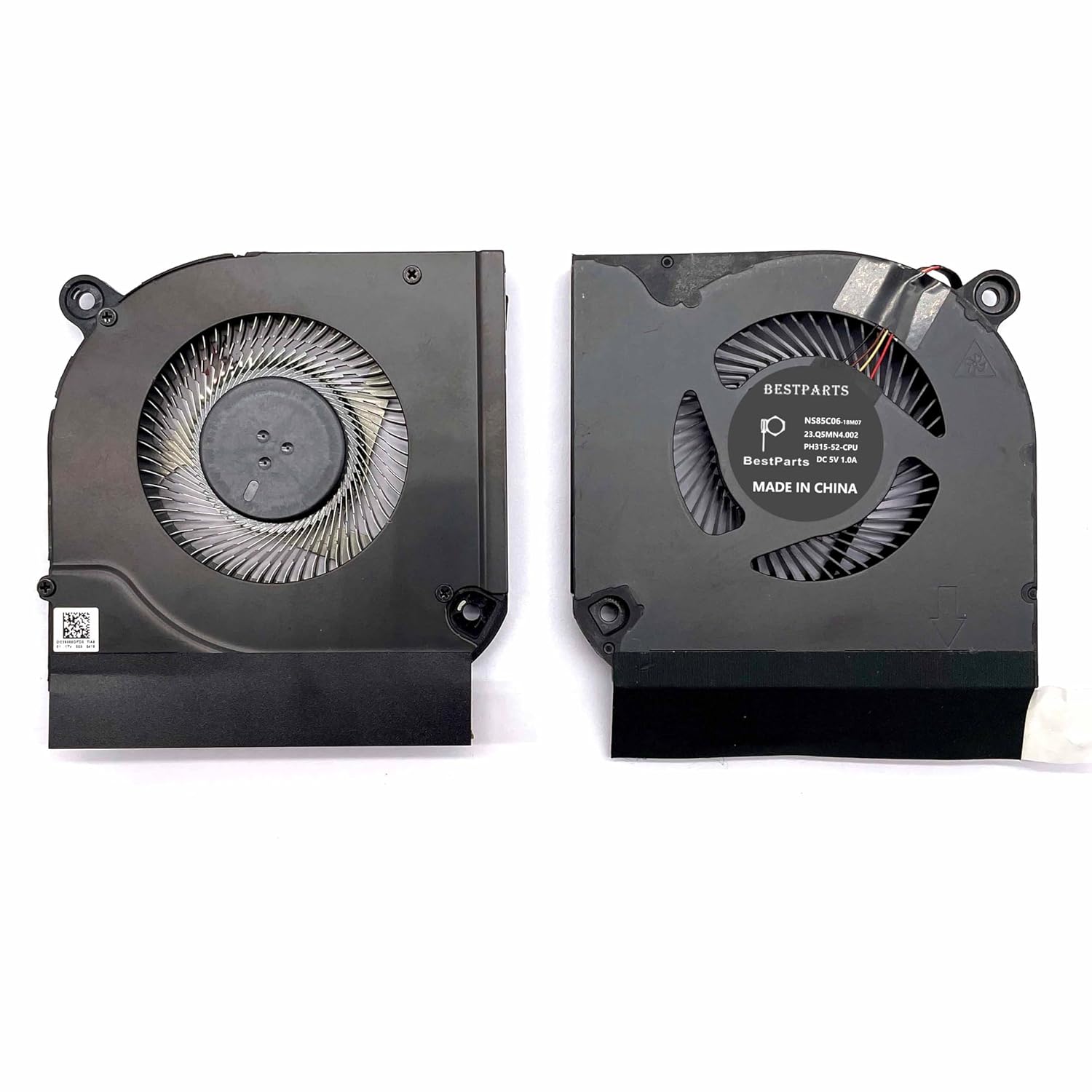 BestParts New CPU+GPU Metal Blade Cooling Fan Replacement for ACER Predator Helios 300 (PH315-52),P/N: 23.Q5MN4.001, 23.Q5MN4.002 (GPU Fan-All-Metal AeroBlade 3D Fan, CPU Fan-ABS Fan)