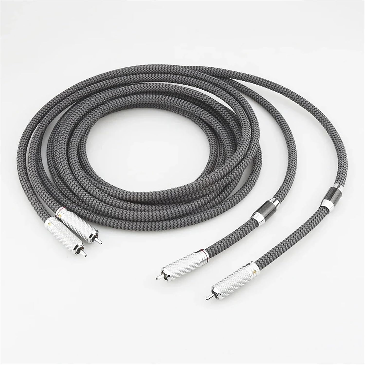 Silver Plated Analogue RCAA Interconnect Cable HiFi Audio Extension HiFi RCAA to RCAA Phono Cable(0.5m)