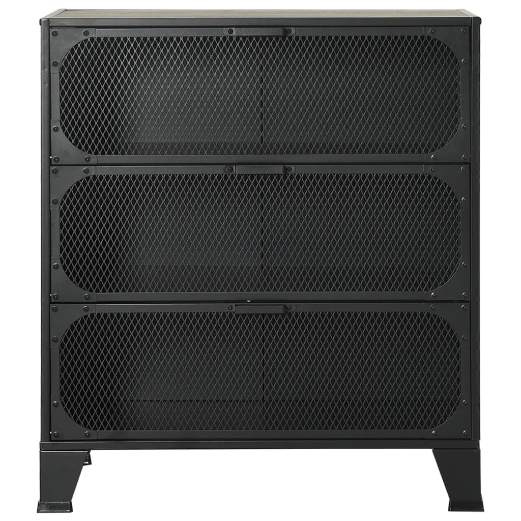 vidaXL Aufbewahrungsschrank Sideboard Kommode Schrank Anrichte Beistellschrank Mehrzweckschrank Standschrank Grau 72x36x82cm Metall MDF