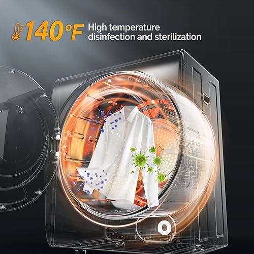 Miniatura 5 de ROVSUN Secadora portátil de 110V, secadora de carga frontal de alta gama con tambor de acero inoxidable y perilla de control simple