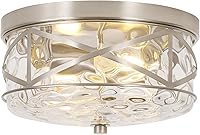 Vista 13 de LamQee lámpara de techo de montaje empotrado de 2 luces con vidrio de burbuja para cocina de granja, isla de cocina, luz de techo cerca del techo