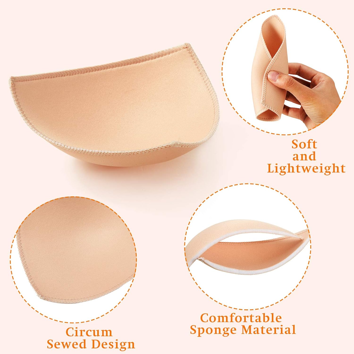 Syhood 18 Pairs Triangle Sports Bra Pads Inserts Women Push up Breast Insert Pads Sponge Removable Bra Cup Inserts Pad(White, Black, Nude Color) - Image 3