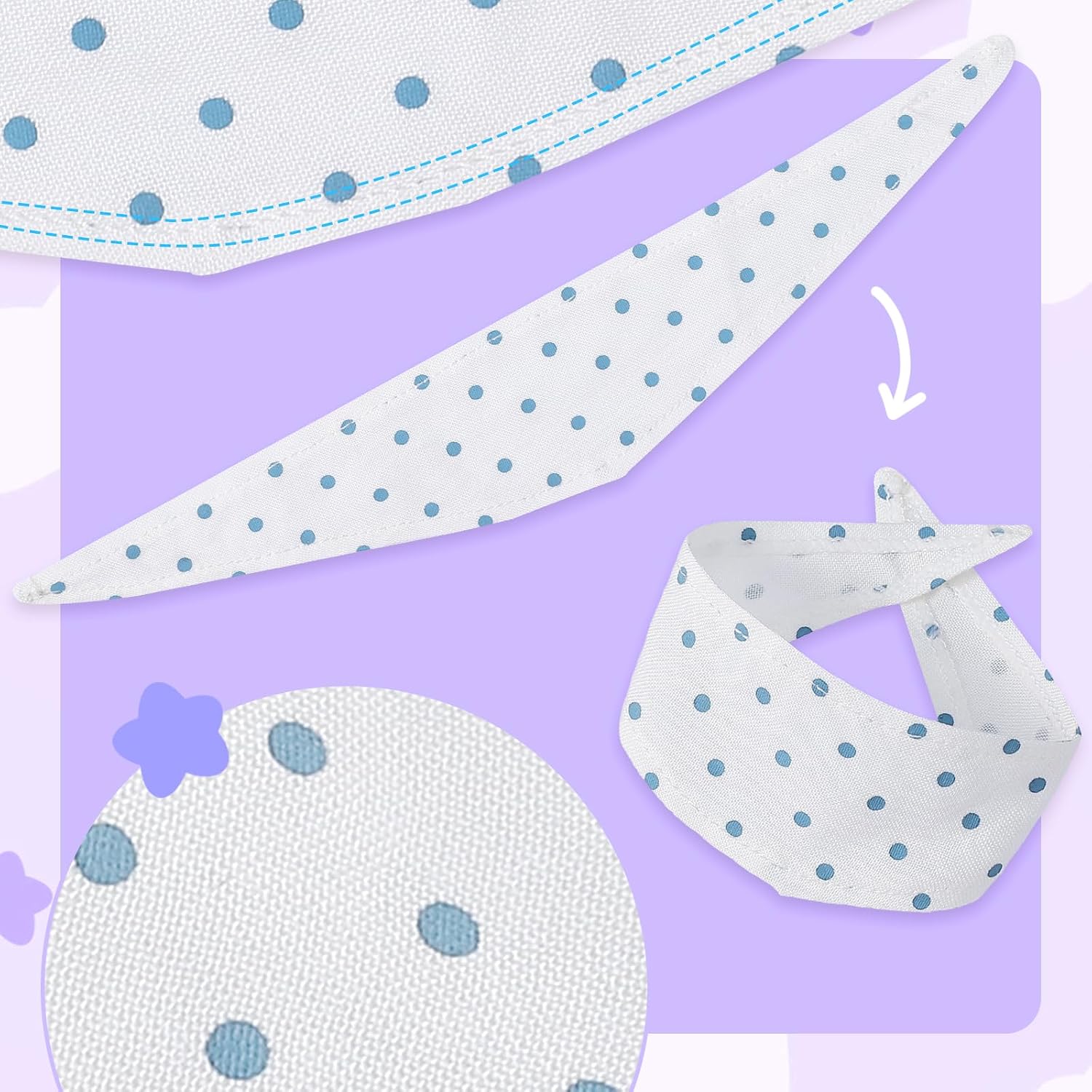 17cm Doll Clothing Set 3Pcs - Denim Overalls + Drool Bib, Blue Casual Outfit for 6-7inch Dolls (NO Doll Included) Sweet Style Dress Accessories image 5