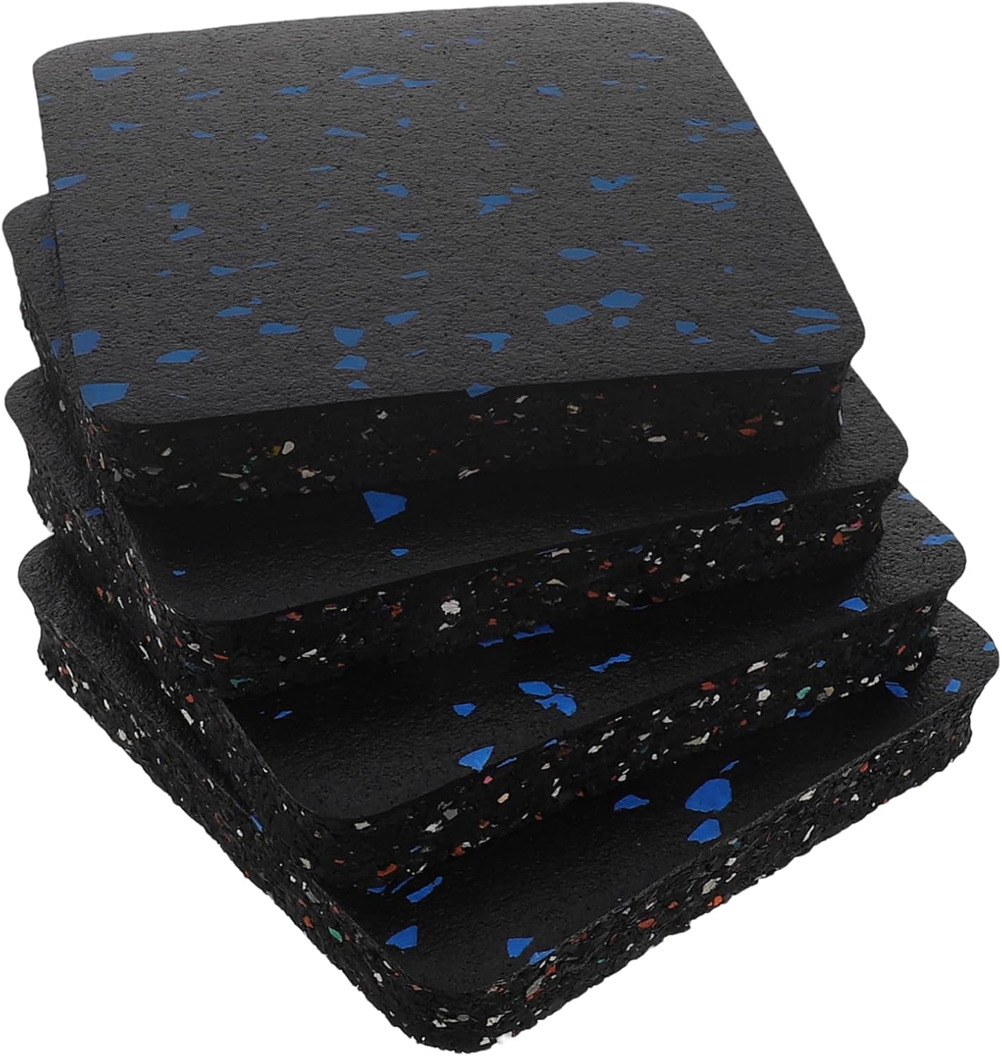 TOYANDONA 4Pcs Vibration Exercise Mats for Fitness Equipment Thickened Noise Reduction Floor Mats Non Slip Shock Absorbing Pads for Treadmill and Elliptical Bike Durable Easy