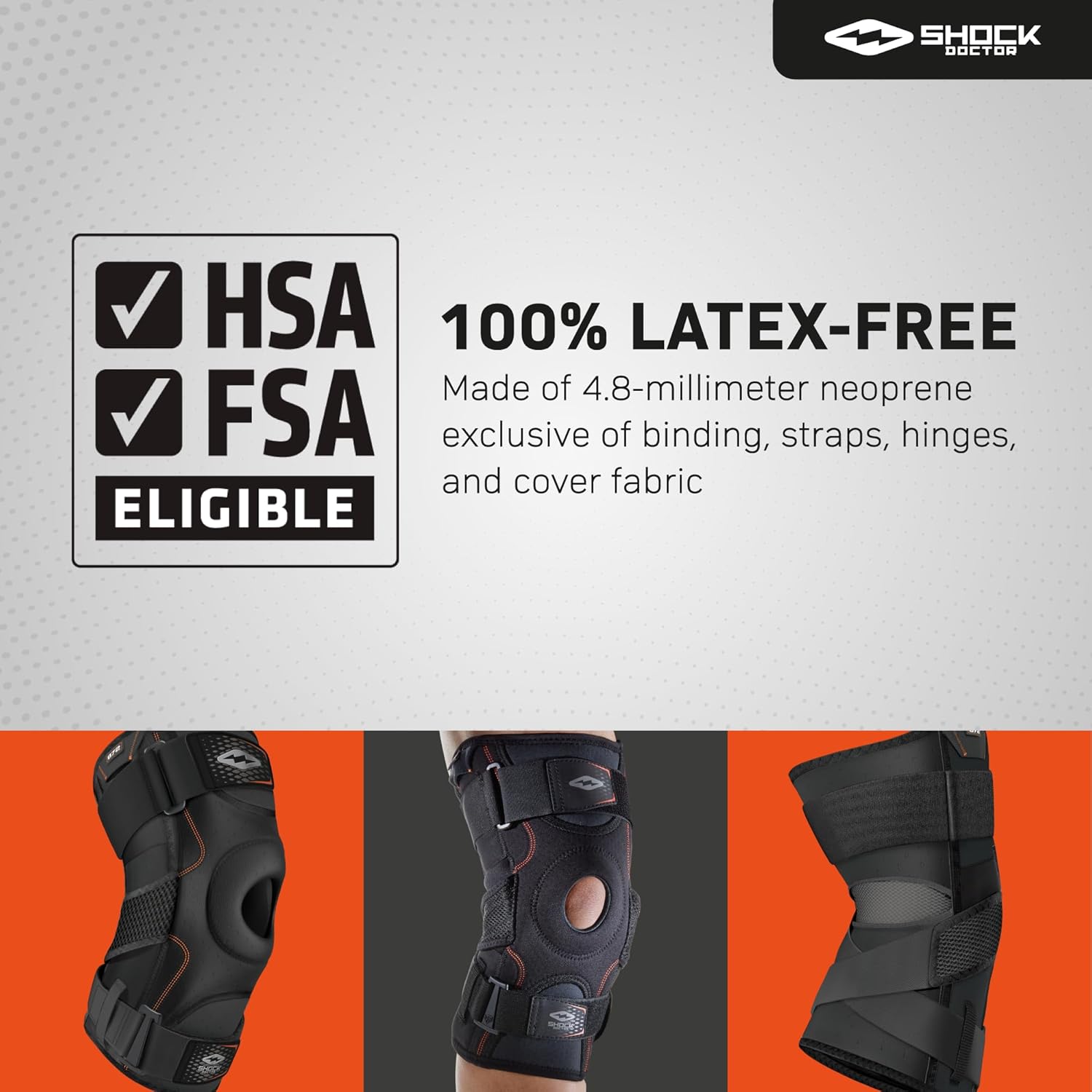 Shock Doctor Knee Brace, Compression Knee Brace for Men & Women, Hinged Knee Brace with Side Stabilizers, Maximum Support, Adjustable Dual Hinges, Knee Braces and Knee Support