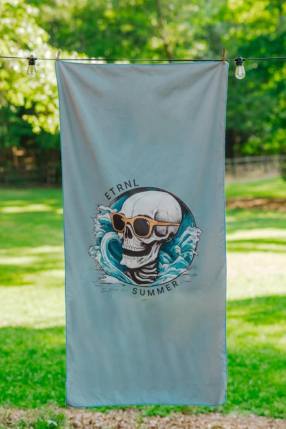 Beached - Lightweight Beach Towel - Microfiber, Thin, Compact, Quick-Dry, Sand-Resistant, 31.5 x 63 in, 9.2 oz - Skeleton Towel Perfect for Beach, Pool, Lake - Not a Large Cotton Towel