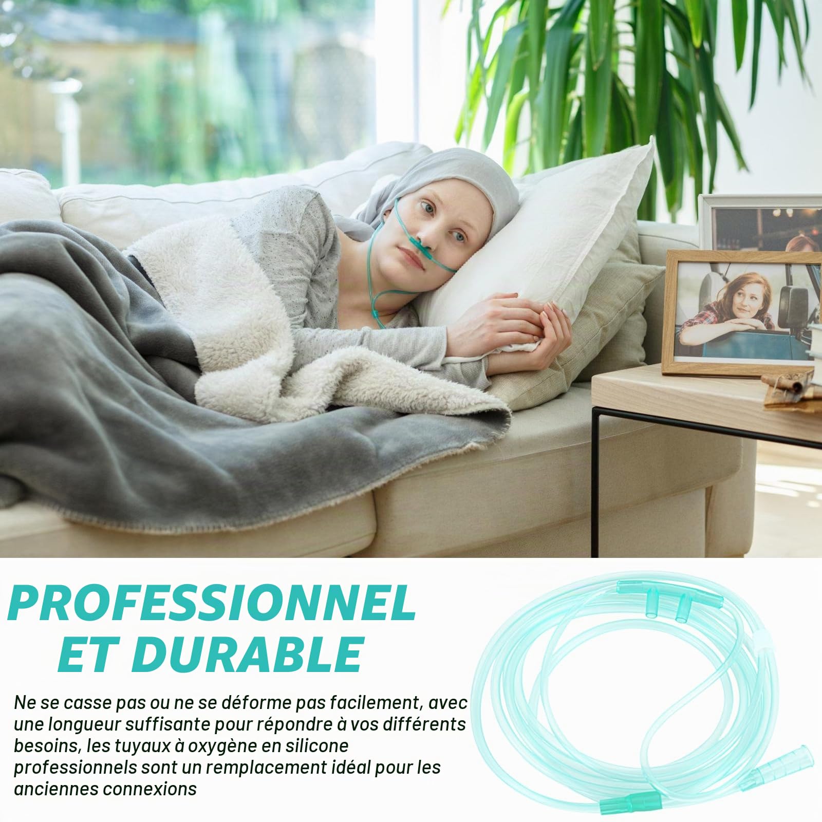 Lot de 6 Tube D'alimentation en Oxygène: Tube D'oxygène Nasal en Silicone Transparents, Tuyau O2 de 5 m pour La Thérapie Respiratoire et Les Appareils d'Inhalationion (Interface 8mm)