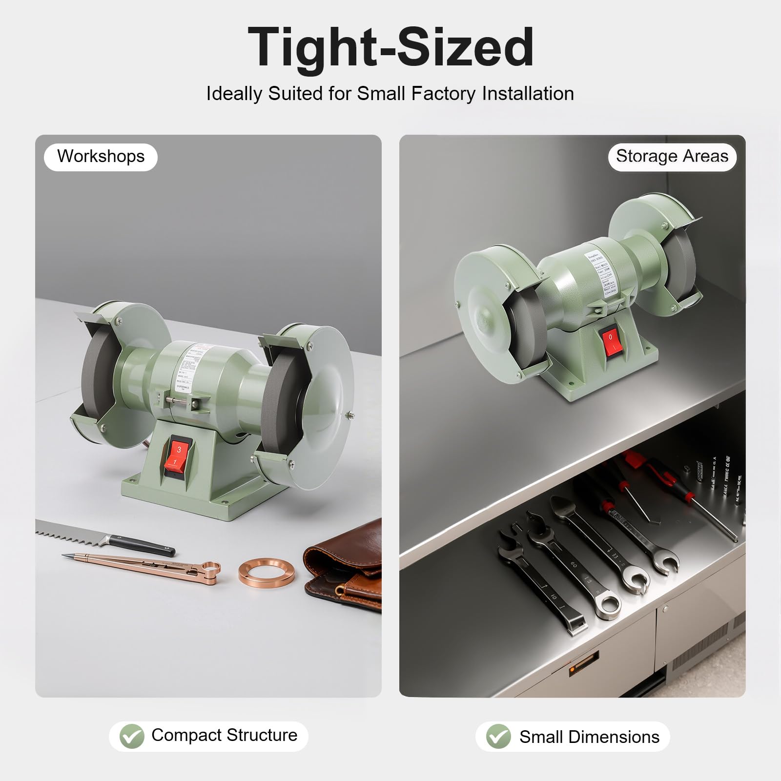 Afilador eléctrico de mesa de 250 W, mini afilador de cuchillos de mesa eléctrico con dos discos abrasivos, para el hogar y el taller