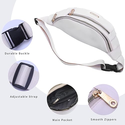 Miniatura 5 de Riñoneras impermeables de 4 piezas para mujeres y hombres, con correa ajustable, cangurera cruzada a la moda, a granel para correr, senderismo,