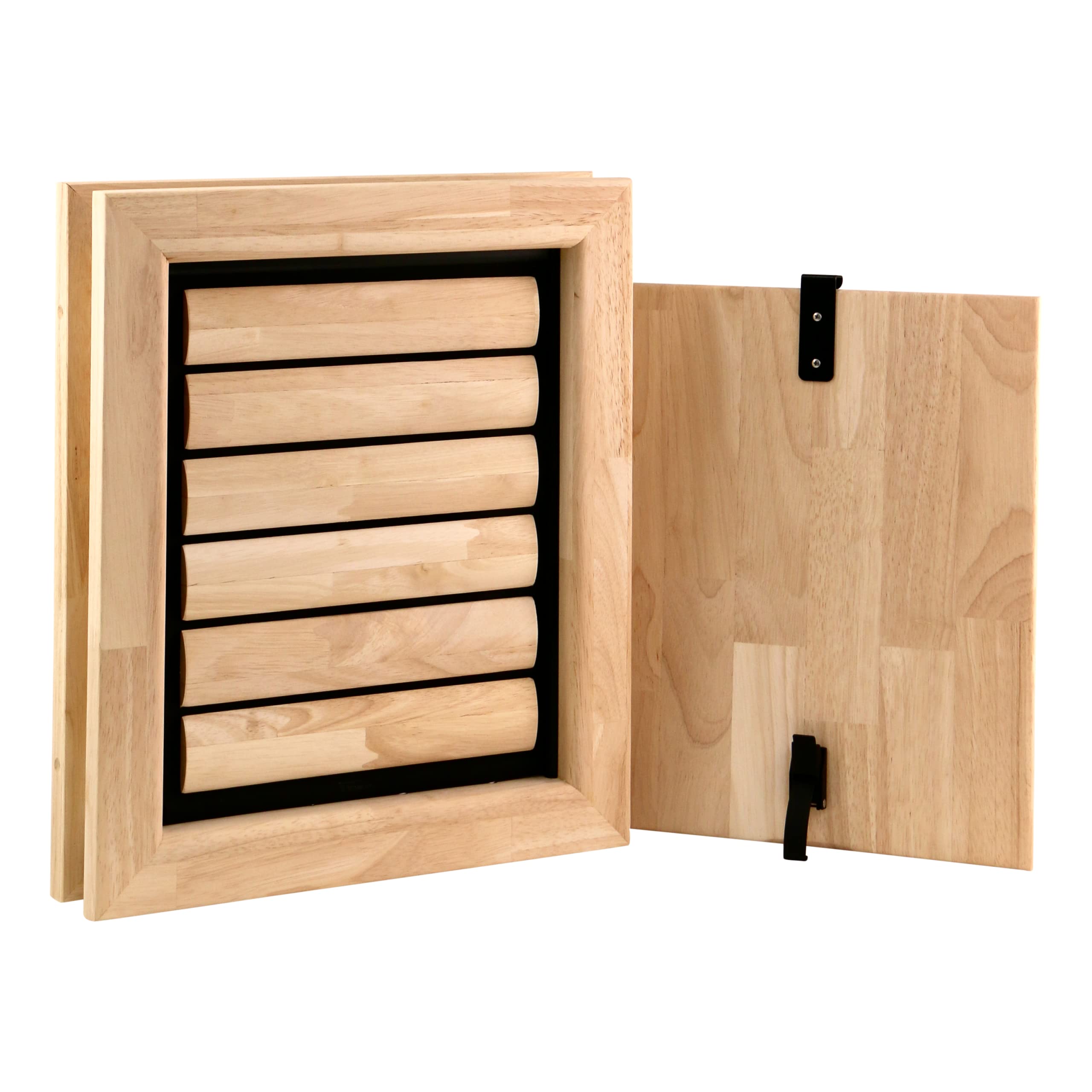 Tomsgates Jake Puerta para Perros, Puerta para Perros de Madera con Tapa para Perros Medianos y Gatos, Puerta para Perros de Madera con Acabado Natural para Uso en Interior y Exterior, 28 x 34 cm