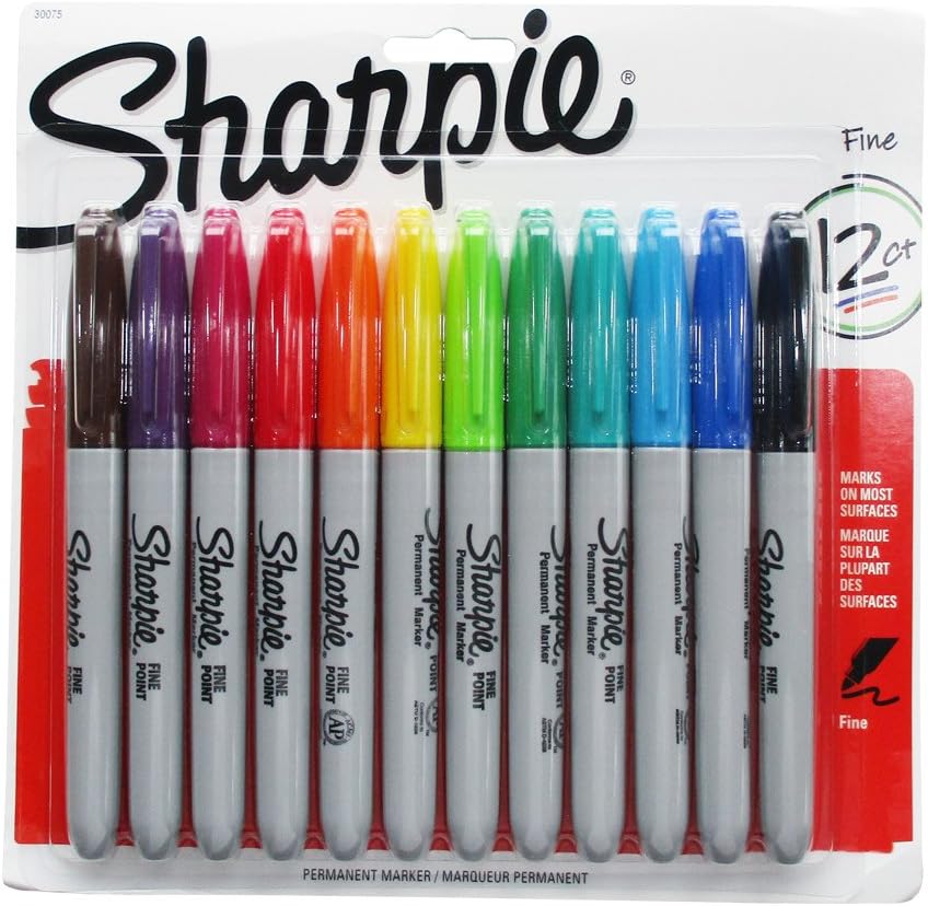 Amazon Sharpie Fine Point Permanent Markers 12ct Assorted Colors