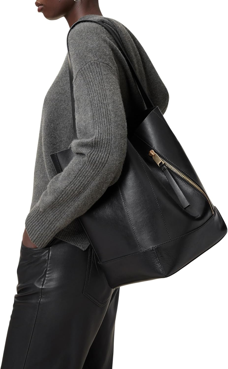 AllSaints Women's Handbags Alba Hobo Bag Black - Image 6