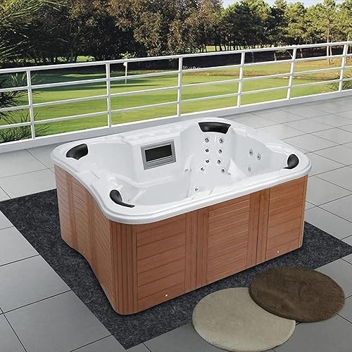 Miniatura 6 de Tapete para jacuzzis, 74 x 72 pulgadas, extra grande, protector de suelo absorbente para bañera de hidromasaje, respaldo antideslizante e