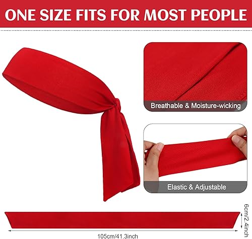 Miniatura 2 de Ultrafun 10 diademas de corbata para hombres y mujeres, ninja karate, pirata, bandas elásticas para el sudor, deportes, atléticas, bandas para la