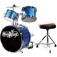 Music Alley Kit Batteria Junior per Bambini con Pedale Grancassa