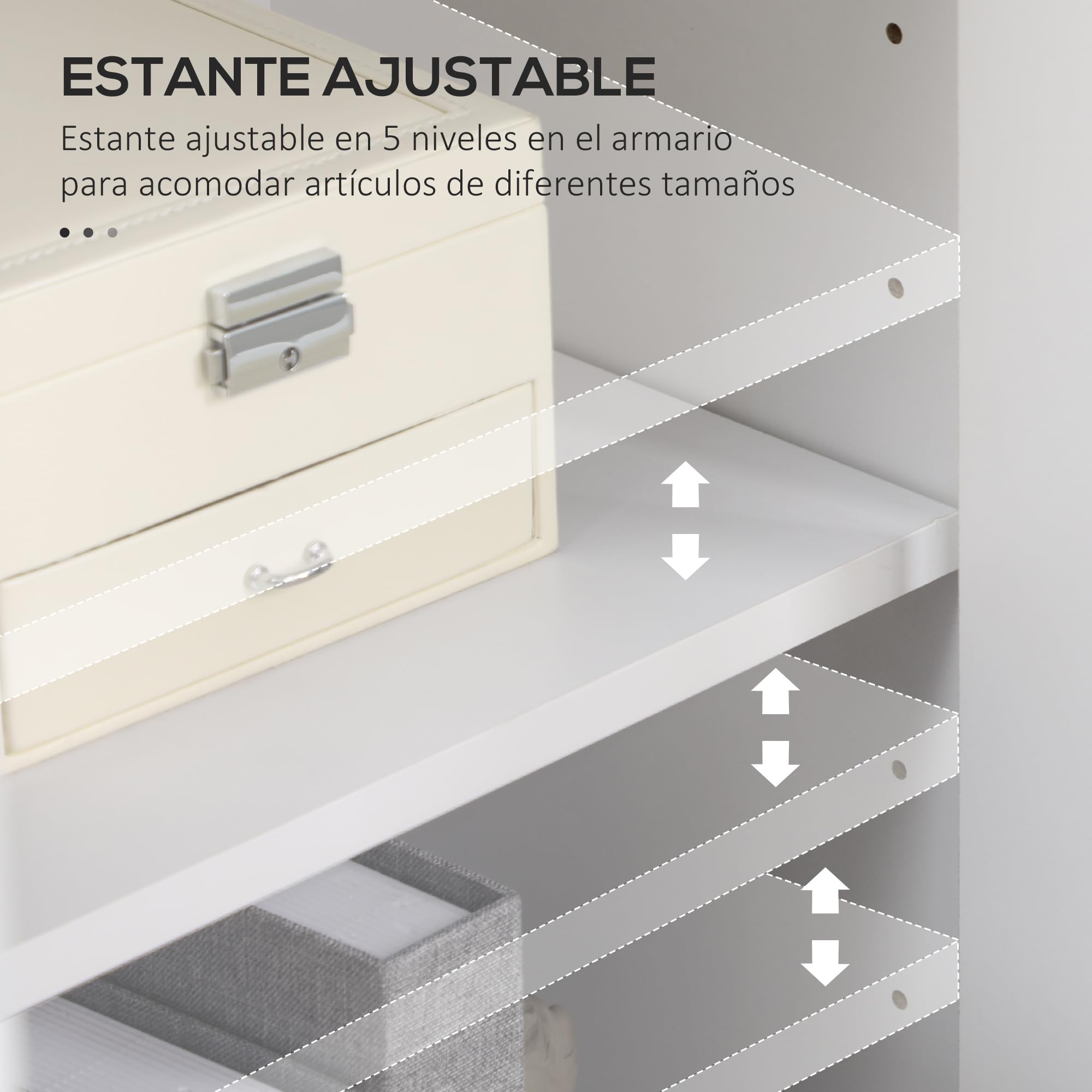 HOMCOM Vitrina de Salón Estantería Puertas de Vidrio 60x30x116 cm Blanco | Librería, Estante Ajustable, Bisagras de Cierre Suave, para Estudio Oficina Dormitorio
