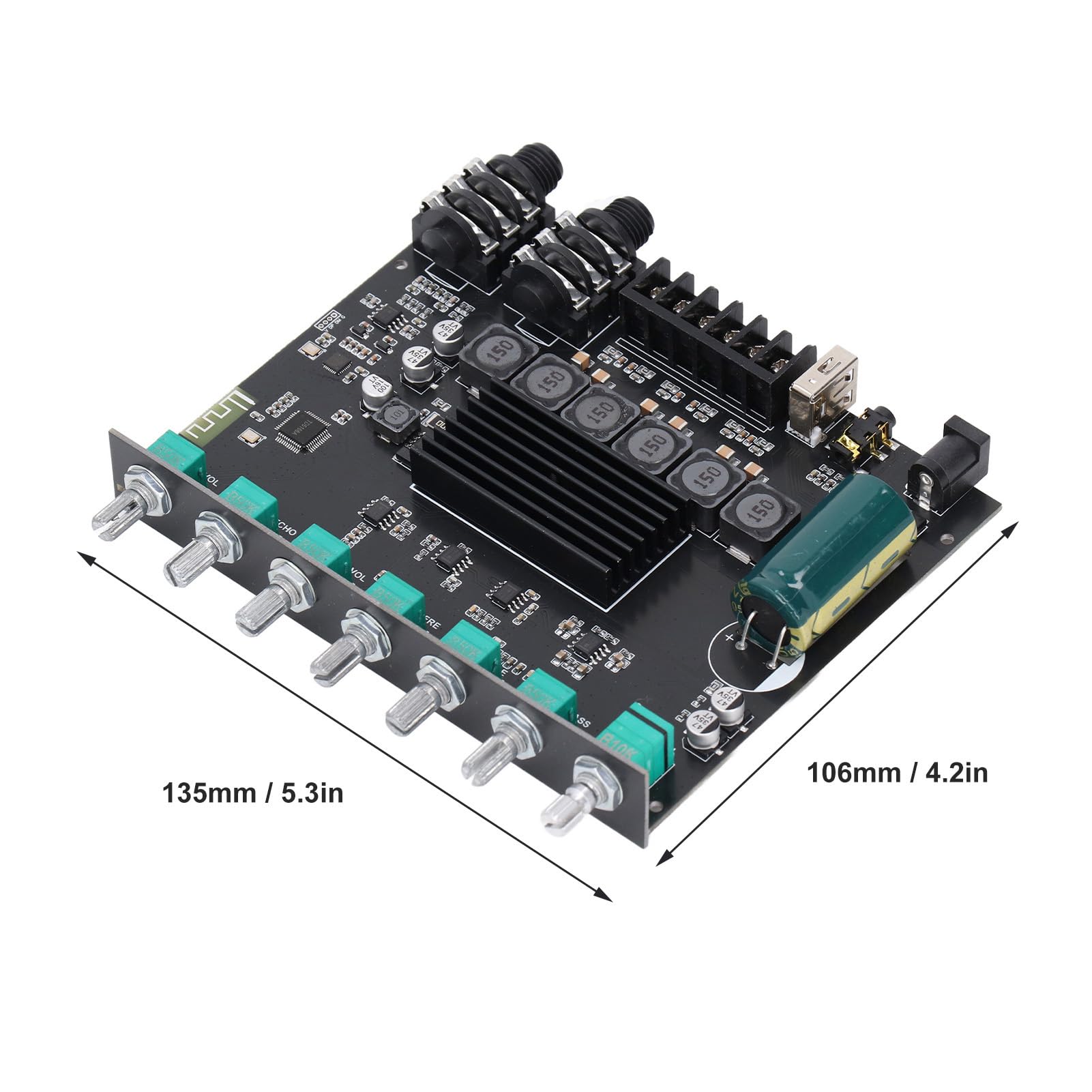 Generic Modulo Amplificatore Bluetooth Ad Alte Prestazioni a 2.1 per gli Appassionati di Musica DC12-24V
