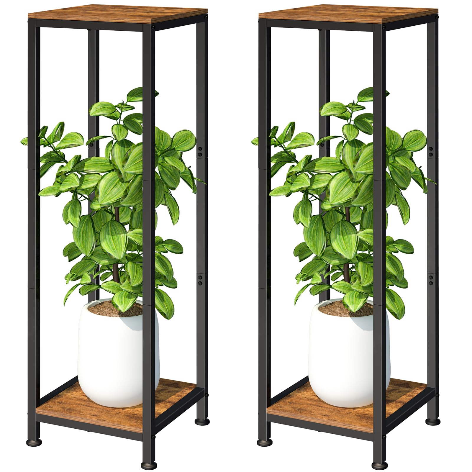 Support de plante intérieur extra haut Lilybud lot de 2 en bois robuste 104 cm