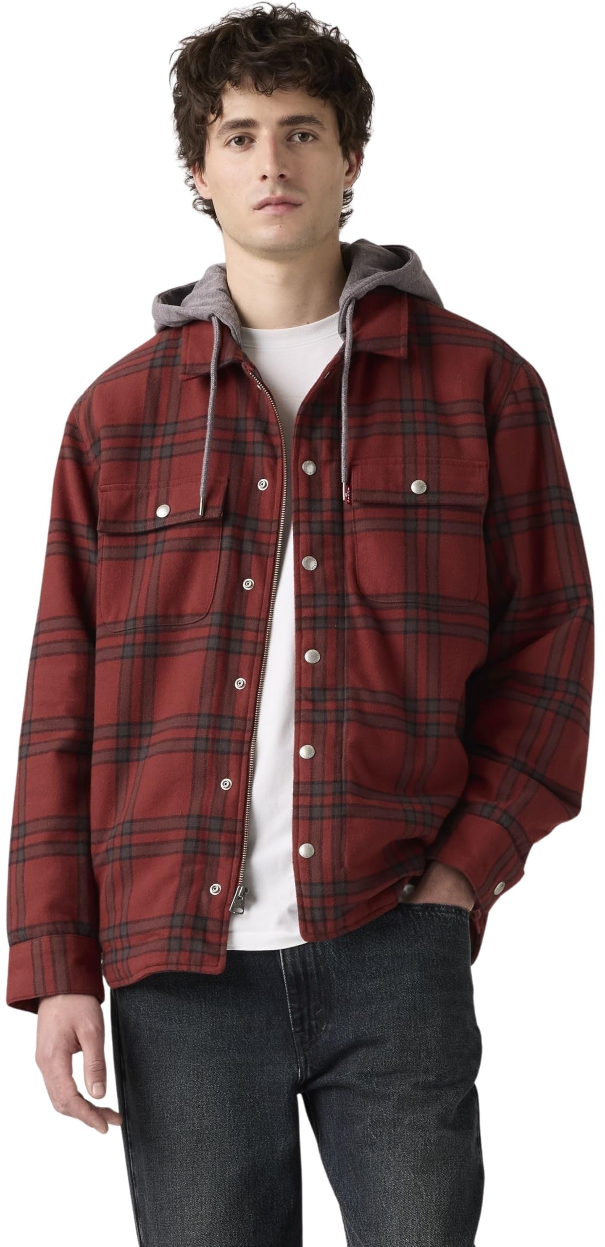 Levi's Hombre Cazadora Francisco Sherpa Flannel con cremallera, Standard Fit