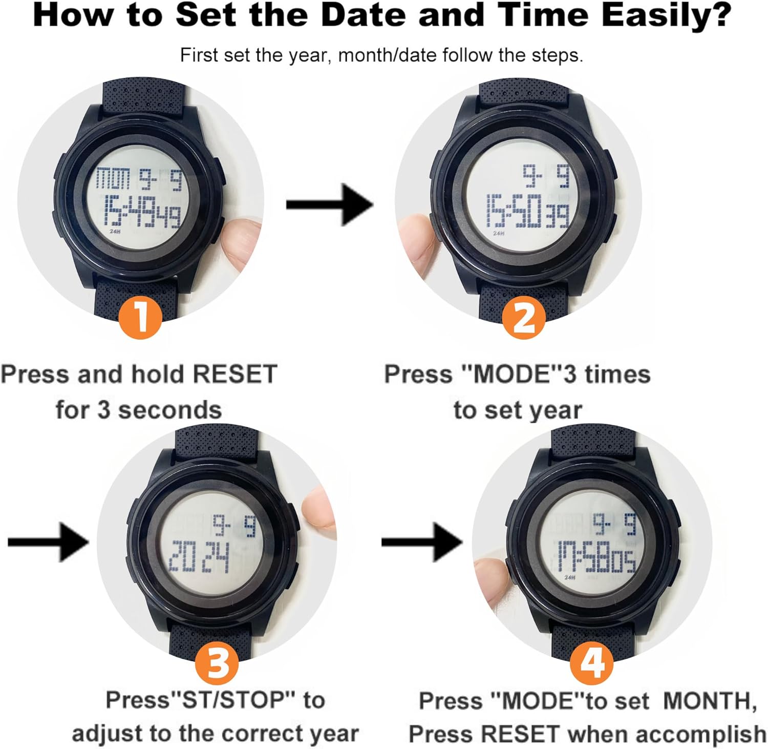 CakCity Ultra-Thin Minimalist Digital Sports Waterproof Watches Men Women with Wide-Angle Display Rubber Strap Wrist Watch for Men in Black - Image 8