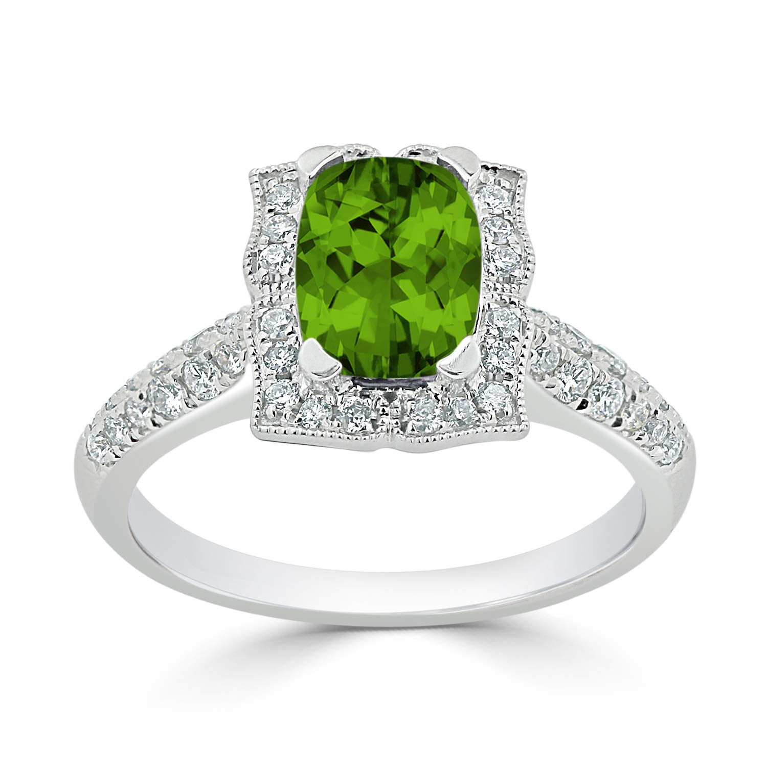 14k Gold Fancy Cushion-cut Gemstone and Diamond Halo Engagement Ring (9/10 to 1 1/3ct TGW, 1/3ct TDW