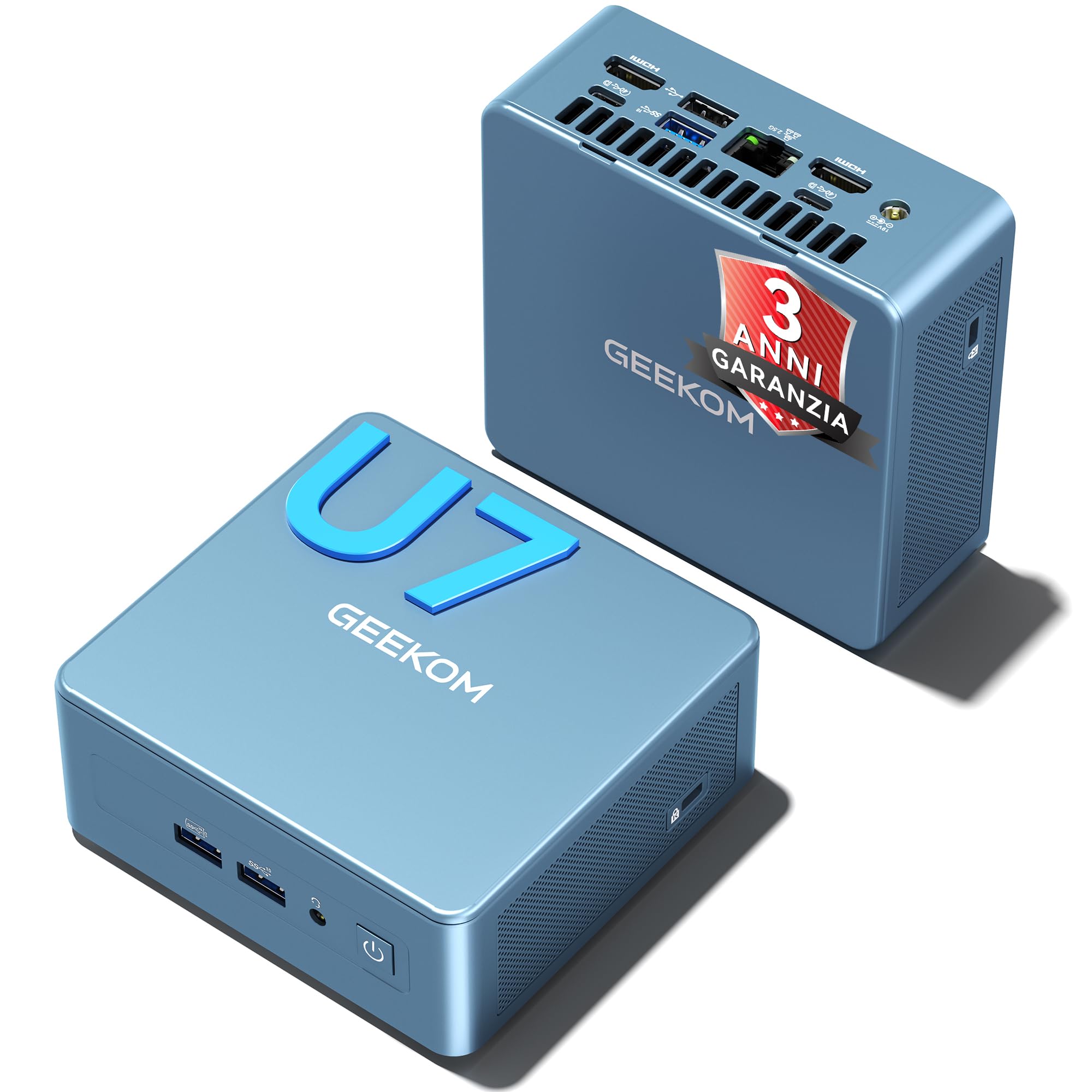 GEEKOM IT13 2026 Edition Mini PC con Intel Core Ultra 7 356H | 40 TOPS AI per Editing e Creazione | 4 schermi in 8K per Ufficio e Gaming | Wi-Fi 7 | Doppia USB4 | 32GB DDR5 RAM e 1TB SSD| Windows 11