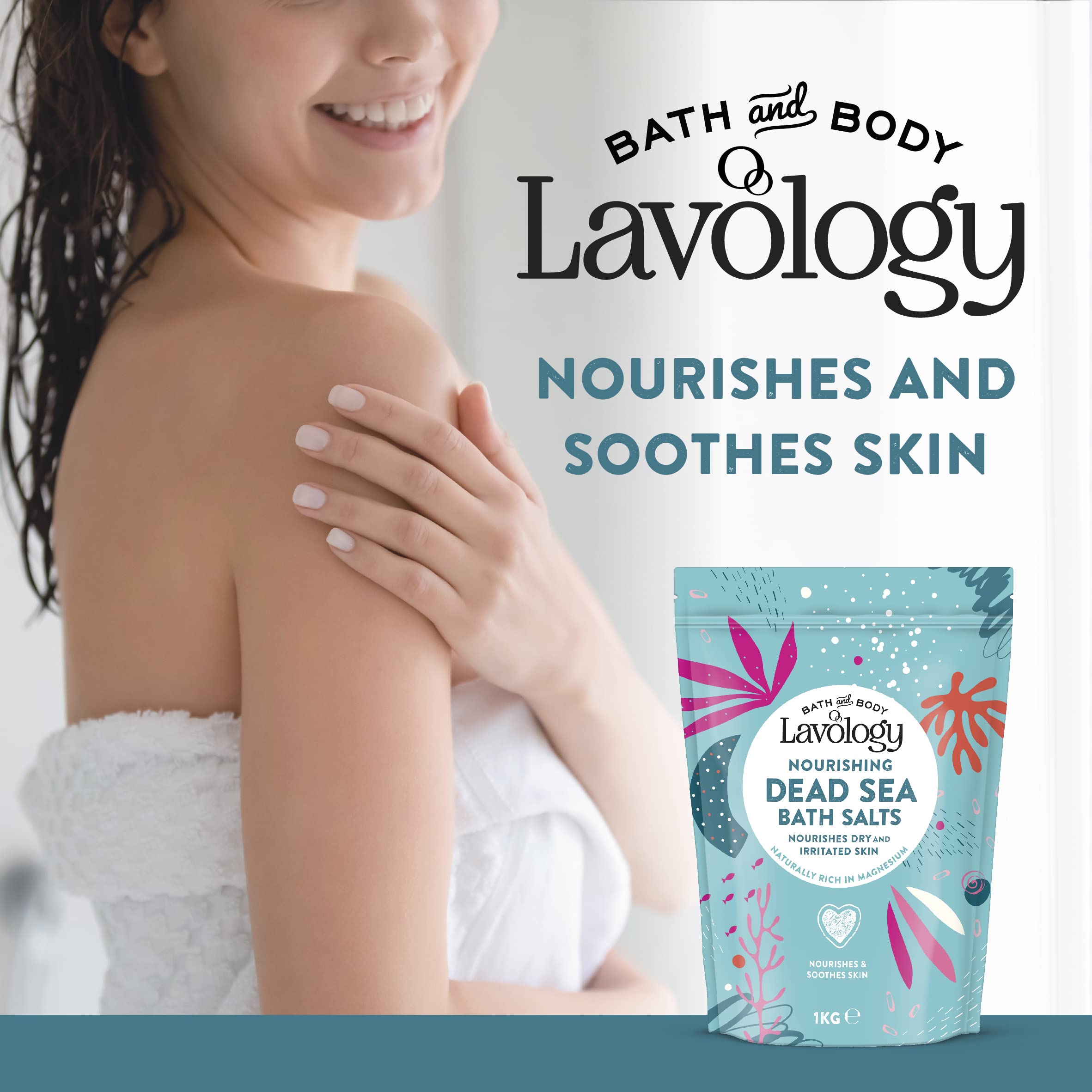 Lavology Sel de bain de la Mer Morte - 5kg - Tous les ingrédients naturels - Nourrit les peaux sèches et irritées