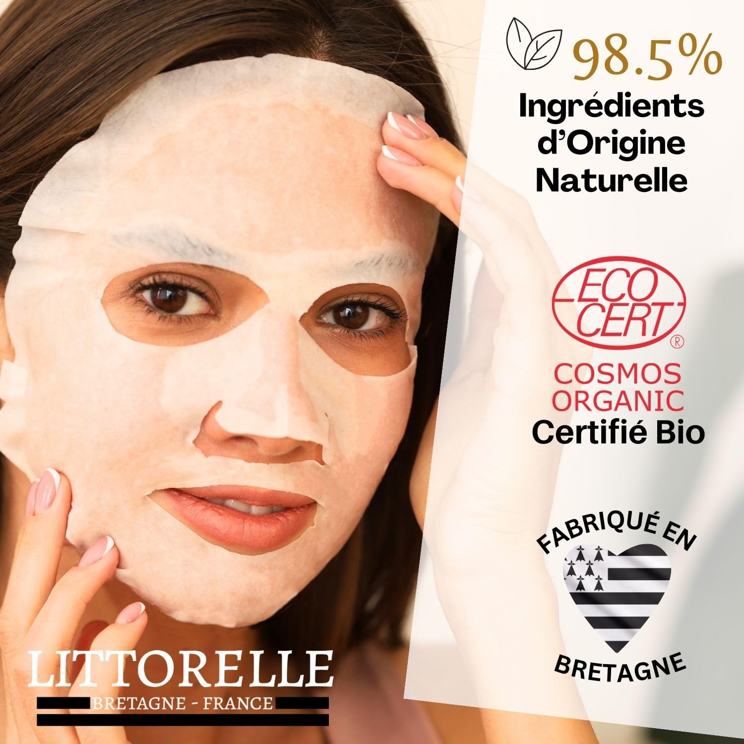Masque Hydra-Boost Anti-âge Certifié Bio COSMOS ORGANIC - Pack de 10 unités