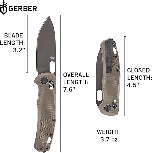 Miniatura 6 de Gerber Gear Scout Cuchillo de bolsillo - Cuchillo plegable de hoja de borde liso de 3.2 pulgadas - Equipo y equipo EDC - Micarta