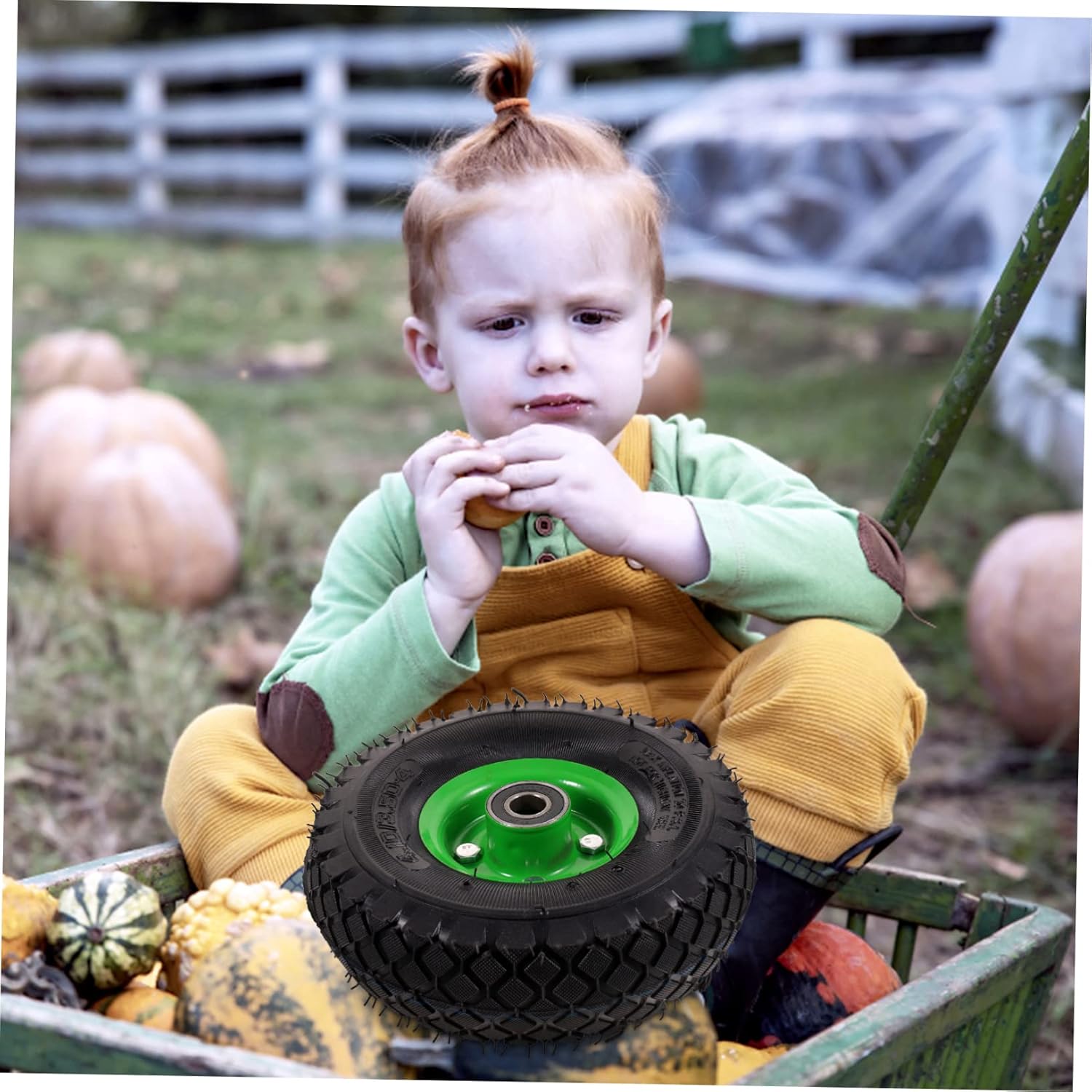 VICASKY 10-Inch Inflatable Rubber Tire for Garden Cart Mute Replacement Wheel Compatible Lawn Mowers Hand Trucks and Generators Flat-Free Design