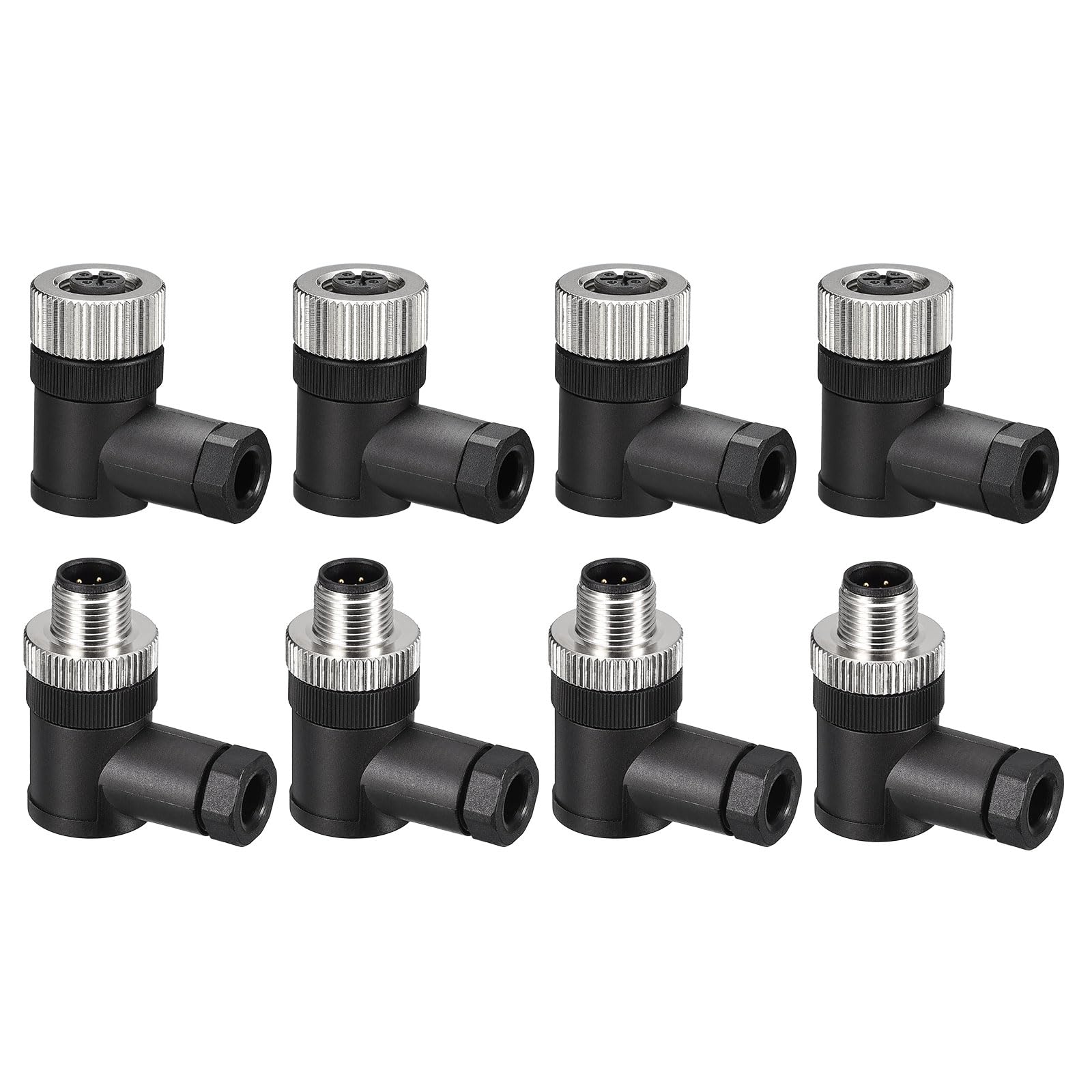 Connettore Circolare M12 8 Pin Maschio E Femmina – 4 Set, IP67 Impermeabile, Per Strumenti E Reti Industriali