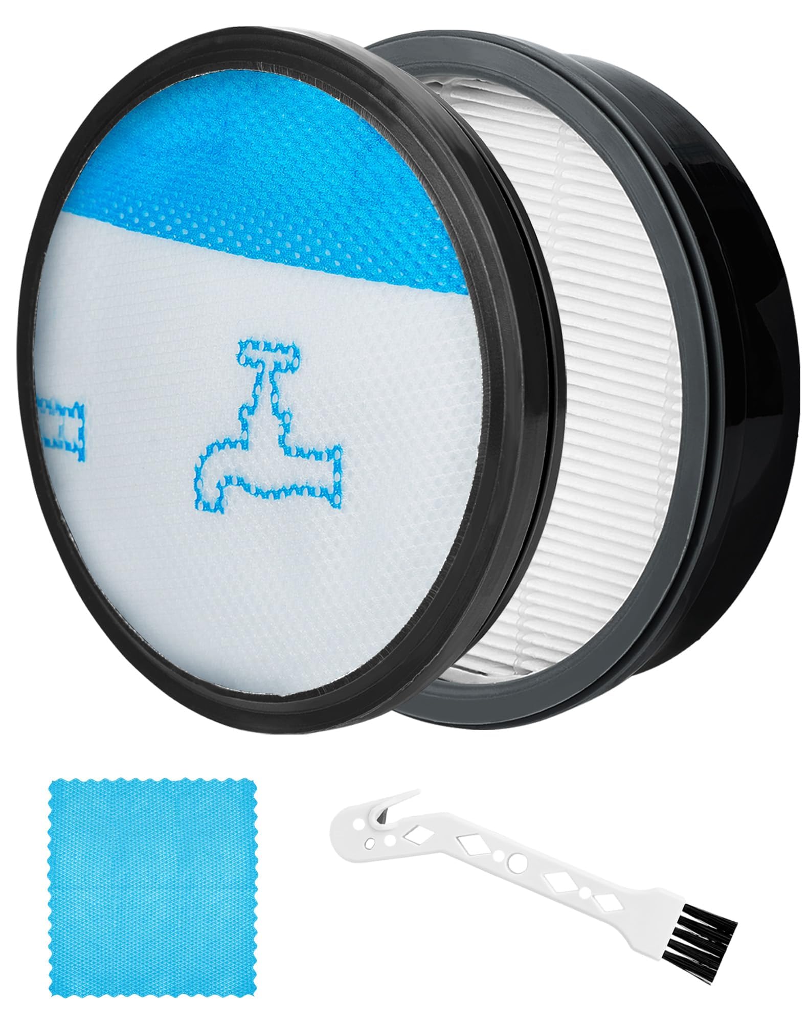 Filtri HEPA Per Rowenta Swift Power Cyclonic – 4 Pezzi (2 Pre + 2 Post) + Spazzola, Sostituto ZR904301